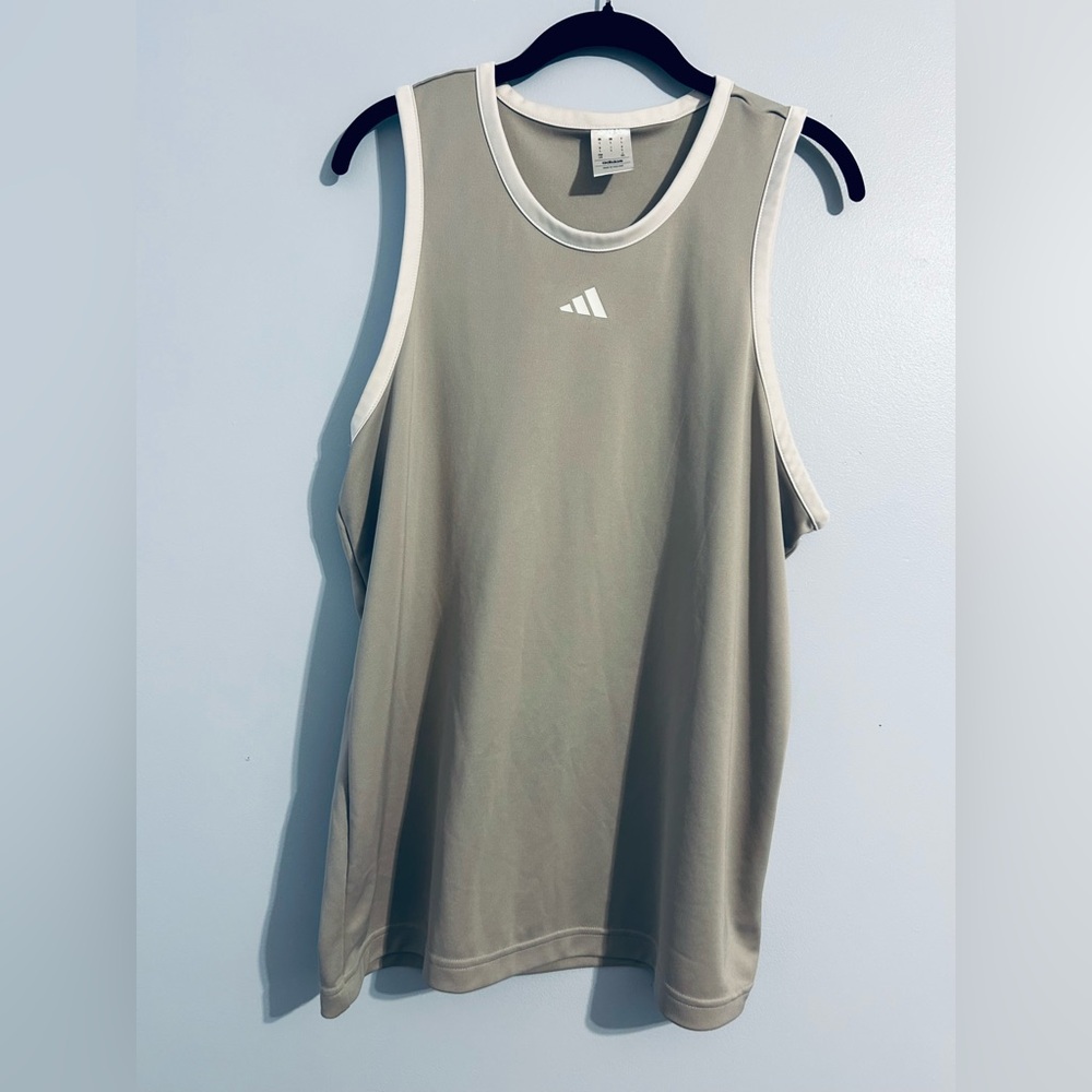 Adidas White and Black Tank Top